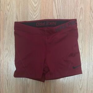 Nike Pro Women's Burgundy Bike Shorts
